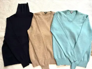 유니클로 캐시미어 100% 니트 여성용 M 3점 세트