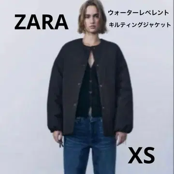 ZARA 워터 레펠런트 퀼팅 자켓 네이비 오버 사이즈