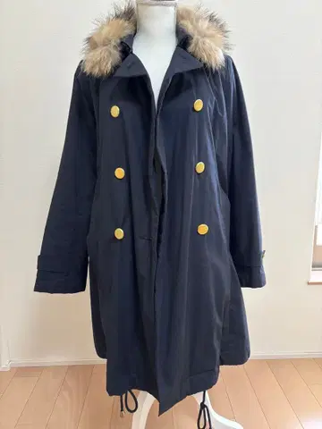 Eeruefil(에크루필) 네이비 더블 브레스트 롱 코트