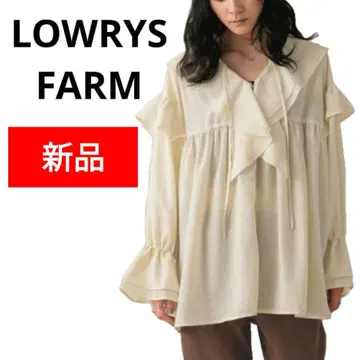 새상품 LOWRYS FARM 프릴 튜닉 블라우스 아이보리 인기