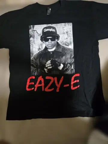 래퍼 프린트 T셔츠 EAZY-E 이지-이 블랙