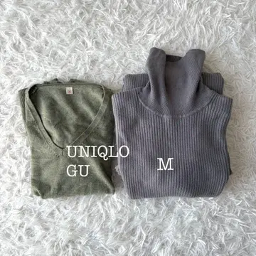 유니클로 GU 니트 묶음 판매 M 여성용 가을/겨울 니트 원피스 스웨터