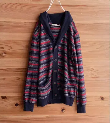 남성용 ikka [이카] 보더 믹스 니트 가디건