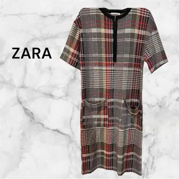 ZARA 자라 하운드투스 체크 원피스 니트 원피스 체크 무늬