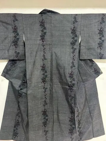 본고장 진흙 오시마 명주 기모노 5말 꽃무늬 99