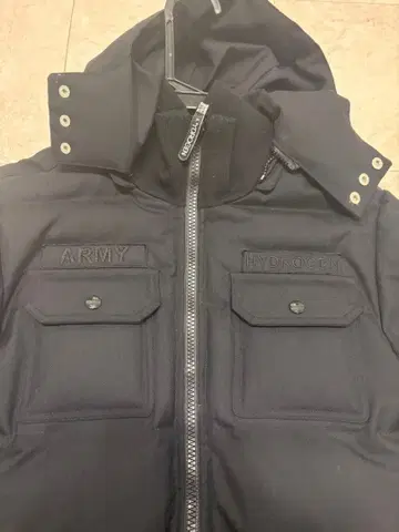 HYDROGEN 다운 자켓 블랙 ARM 로고 포함