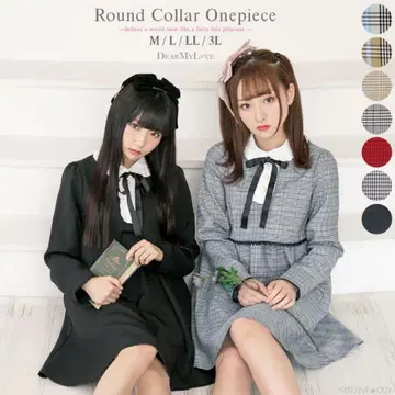 둥근 카라 셋업풍 원피스