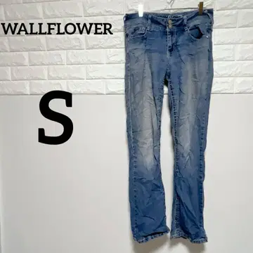 [ WALLFLOWER ] S 스트레이트 데님 뒷면 포켓 스팽글 부착