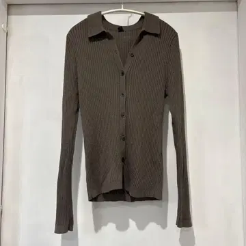 UNIQLO 유니클로 메리노 블렌드 리브 폴로 가디건 그레이 M