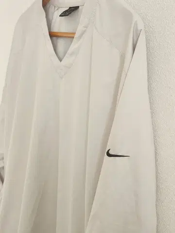 나이키 NIKE 폴리 상의 XL 윈드브레이커 풀오버 자수 로고 스우시