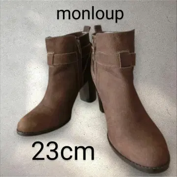 새상품급! monloup 몽루프 천연 가죽 숏부츠 23cm 브라운 계열