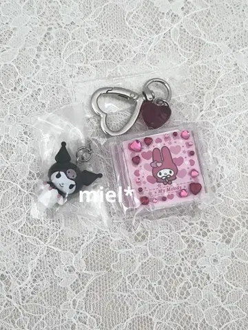 산리오 시크릿 CD풍 키링 마이멜로디 메지루시 액세서리 쿠로미