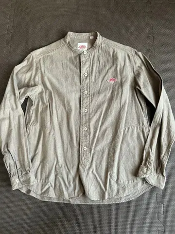 단톤 베이지 코튼 버튼업 긴팔 셔츠