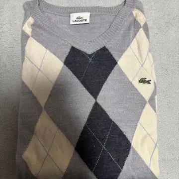 LACOSTE 아가일 니트 스웨터 사이즈 5