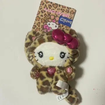 산리오 갸루 고양이 마스코트 홀더 키티 레오파드 무늬
