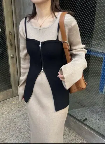 카프리슈 마쥬 W 지퍼 뷔스티에 원피스