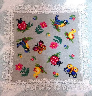 새상품급 근택레이스 페이러 콜라보 손수건 그레이