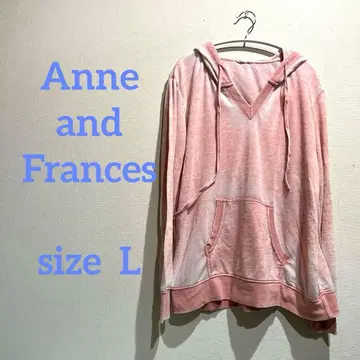 새상품급 Anne and Frances 핑크 V넥 후드티 L