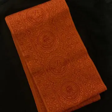 하카타 오리 순수 실크 사라사 꽃 문양 간도 반폭 오비