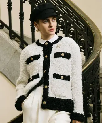 CELFORD 트위드 니트 가디건 셀포드