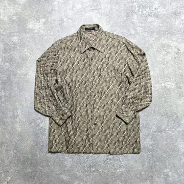 90s pierre cardin 기하학 패턴 울 셔츠