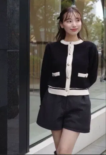 herlipto Boucle Bicolor Knit Jacket