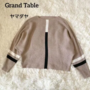그랜터블 야마다야 돌먼 슬리브 니트 배색 베이지 요코리브 9