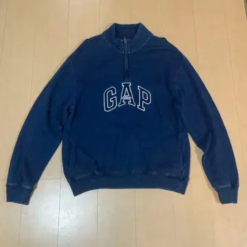 GAP 하프 지퍼 풀오버 인디고 염색 정가 13900엔