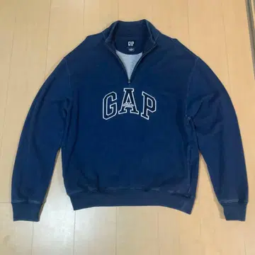 GAP 하프 지퍼 풀오버 인디고 염색 정가 13900엔