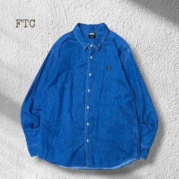 FTC 데님 셔츠 인디고 90s 스타일 스케이트 스트릿 구제 의류
