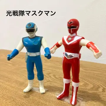 [ 골동품 ] 빛의 전사 마스크맨 레드 블루 소프트 비닐