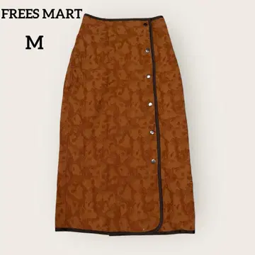 FREES MART 브라운 랩스커트 깔끔한 레트로 캐주얼 가을