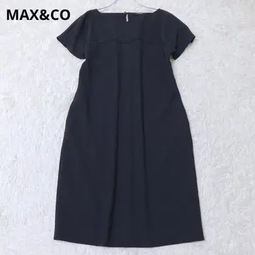 맥스앤코 A라인 원피스 이탈리아제 네이비 고급 무지 고급스러움