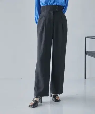 UNITEDTOKYO 네오린넨 와이드 스트레이트 팬츠 블랙 바지 M 팬츠