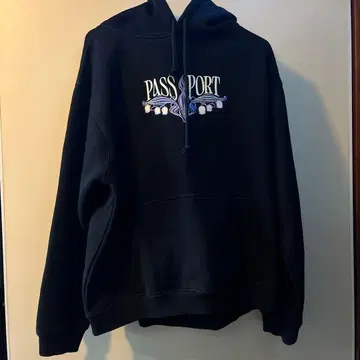 PASS-PORT 블랙 후드티 M 스케이트보드 브랜드 크롭