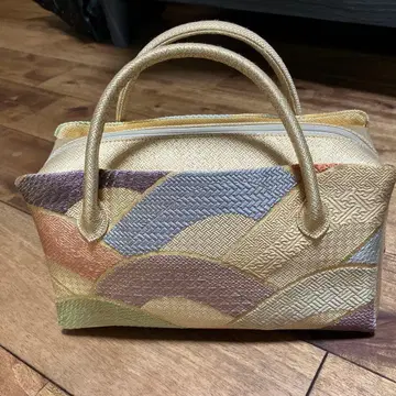 일본 의류용 가방 파도 무늬 골드 컬러