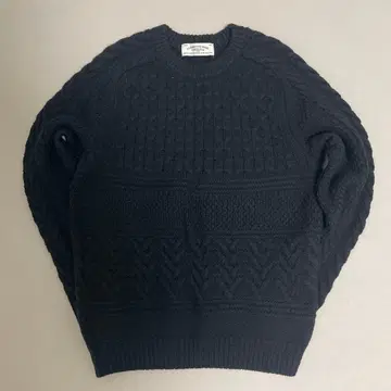 유나이티드 애로우즈 그린 레이블 케이블 니트 두꺼운 원단 블랙