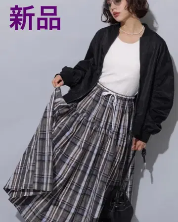 [ 새상품 ] Arpege story 체크 타프타 스커트