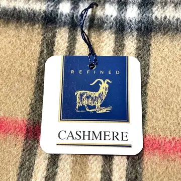 새상품 미사용 택 포함 캐시미어 100% 머플러 베이지 체크 무늬