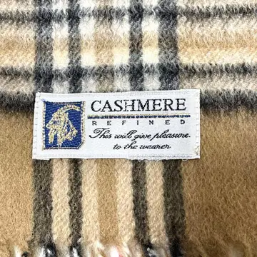 새상품 미사용 택 포함 캐시미어 100% 머플러 베이지 체크 무늬