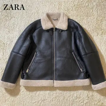 [ 컨디션 최상 ] ZARA 자라 B-3 무스탕 자켓 보아 블랙 XL