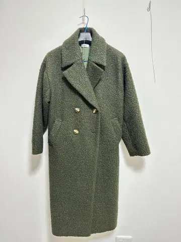 EVRIS 올리브 그린 더블 브레스트 코트