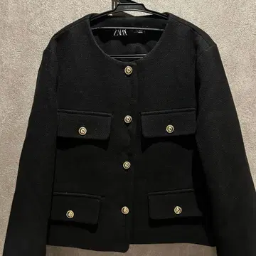 Zara 플랩 크롭 자켓 트위드 자켓