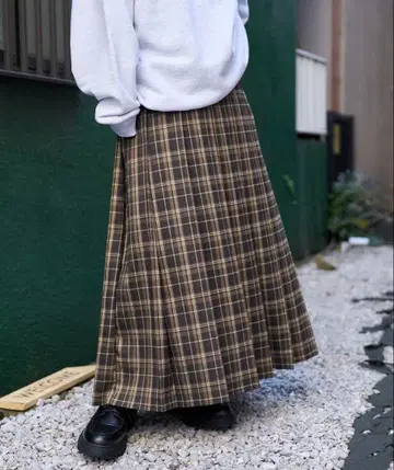 체크 플리츠 스커트