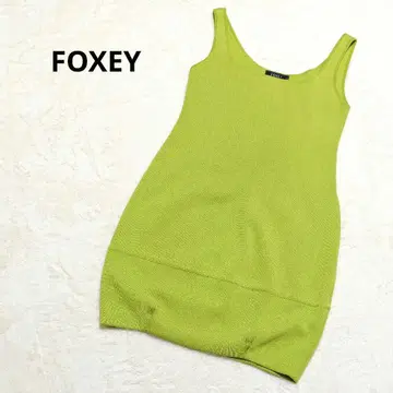 고품질 폭시 슬리브리스 원피스 옐로우 그린 라이트 그린 아크릴 38