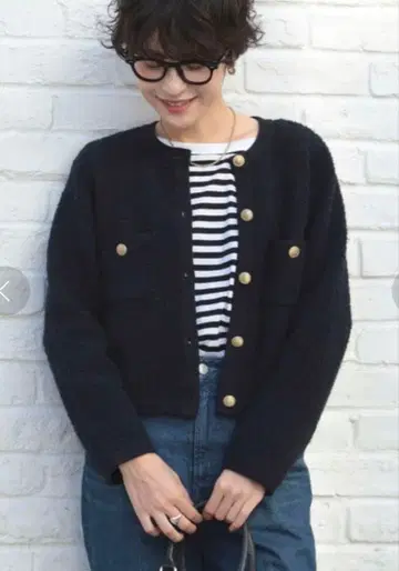 노리즈 복슬복슬 크루넥 자켓 블랙 사이즈 38