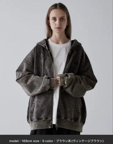 [ CLEL ] 헤비웨이트 로고 자수 풀 집업 후드티