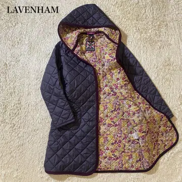 [ 새상품급 ] 라벤햄 롱 퀼팅 자켓 리버티 보라색 영국제 38