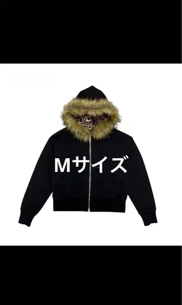 9/S project FUR ZIP HOODIE - BLACK