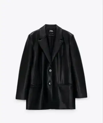 ZARA 블랙 가죽 블레이저